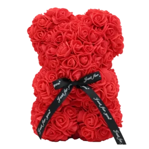 Medveď z ruží červený - 25 cm