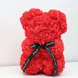 Medveď z ruží červený - 25 cm