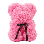 Medveď z ruží ružový - 25 cm
