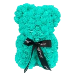 Medveď z ruží tyrkysový - 25 cm