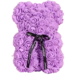 Medveď z ruží fialový - 25 cm