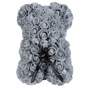 Medveď z ruží sivý - 25 cm