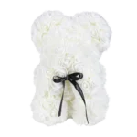 Medveď z ruží biely - 25 cm