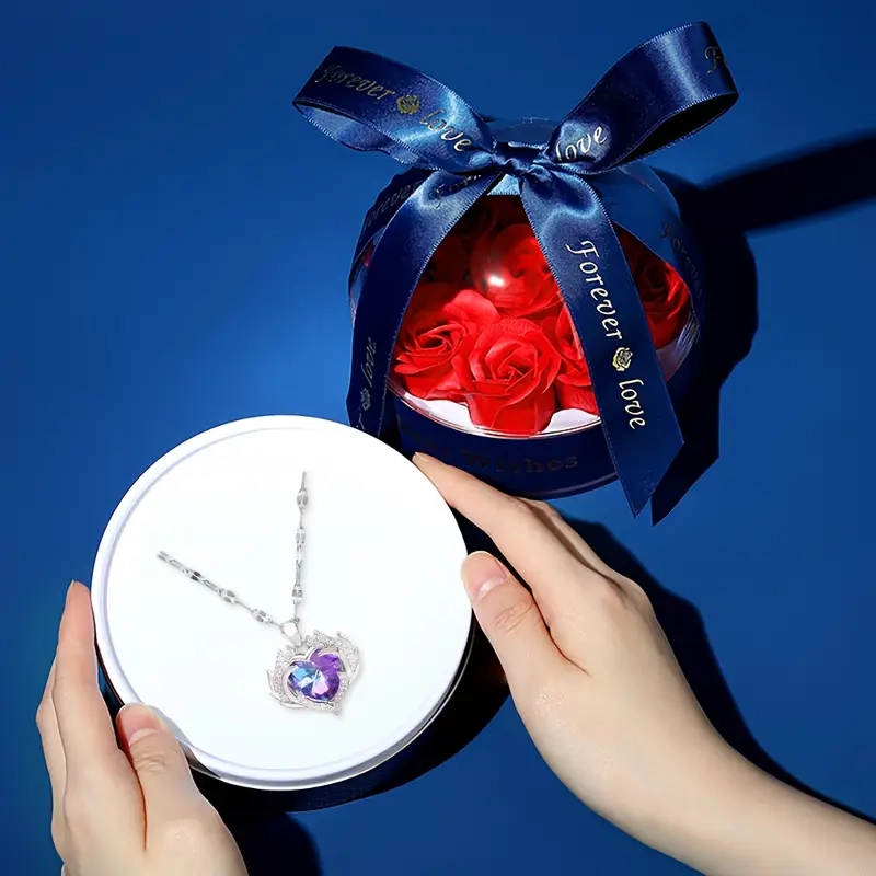 Luxusný Set “Večná Láska” – Šperkovnica s Mydlovými Ružami