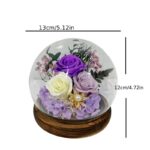 Kvetinová kompozícia v skle – levanduľová, fialová a biela ruža